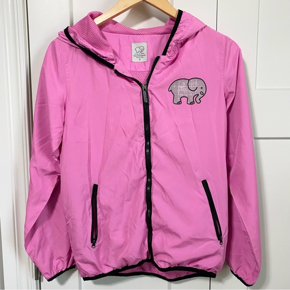Ivory Ella pink windbreaker jacket with hood size small - Picture 1 of 7